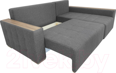 Диван угловой ФорестДекоГрупп Милан 2 левый (Lux 05, рогожка светло-серый)