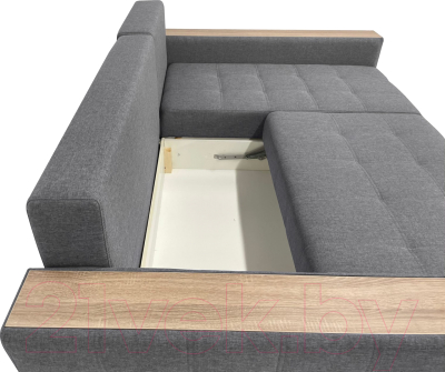 Диван угловой ФорестДекоГрупп Милан 2 левый (Lux 05, рогожка светло-серый)