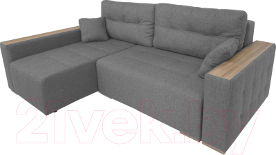 Диван угловой ФорестДекоГрупп Милан 2 правый (Lux 05, рогожка светло-серый) - фото