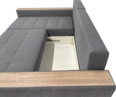 Диван угловой ФорестДекоГрупп Милан 2 правый (Lux 05, рогожка светло-серый)