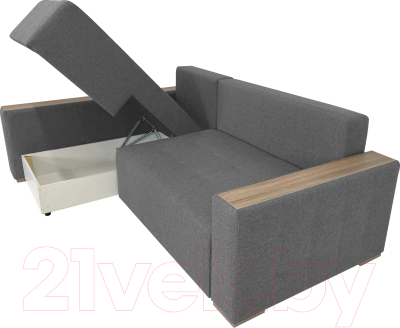 Диван угловой ФорестДекоГрупп Милан 2 правый (Lux 05, рогожка светло-серый)
