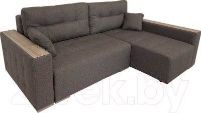 Диван угловой ФорестДекоГрупп Милан 2 левый (Lux 19, рогожка коричневый) - фото