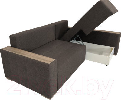 Диван угловой ФорестДекоГрупп Милан 2 левый (Lux 19, рогожка коричневый)