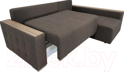 Диван угловой ФорестДекоГрупп Милан 2 левый (Lux 19, рогожка коричневый)