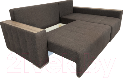 Диван угловой ФорестДекоГрупп Милан 2 левый (Lux 19, рогожка коричневый)