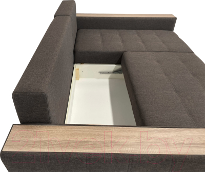 Диван угловой ФорестДекоГрупп Милан 2 левый (Lux 19, рогожка коричневый)