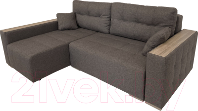 Диван угловой ФорестДекоГрупп Милан 2 правый (Lux 19, рогожка коричневый) - фото