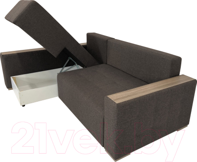 Диван угловой ФорестДекоГрупп Милан 2 правый (Lux 19, рогожка коричневый)
