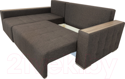 Диван угловой ФорестДекоГрупп Милан 2 правый (Lux 19, рогожка коричневый)