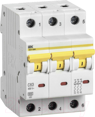 Выключатель автоматический IEK ВА 47-60M 3п 63А C / MVA31-3-063-C - фото