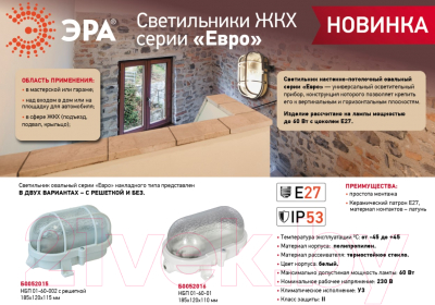 Светильник ЖКХ ЭРА Гранат / Б0052016