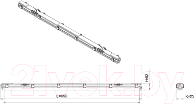 Светильник линейный ЭРА IP65 SPP-101-0-001-060 / Б0043654