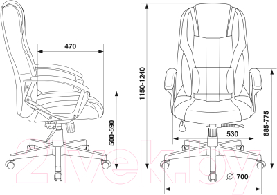 Кресло геймерское Бюрократ Zombie 9 (черный/зеленый)