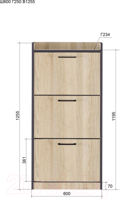 Тумба для обуви Аквилон Эльза №63 (дуб сонома)
