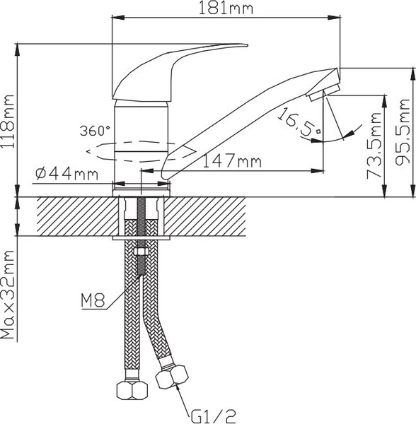 Смеситель Diadonna D45-150