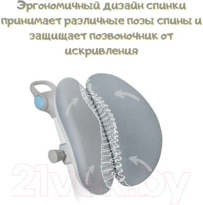 Кресло детское FunDesk Solerte с подставкой для ног (серый)