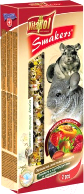 Лакомство для грызунов Vitapol Smakers зерновые палочки с сухофруктами и орехами / ZVP-1606 - фото