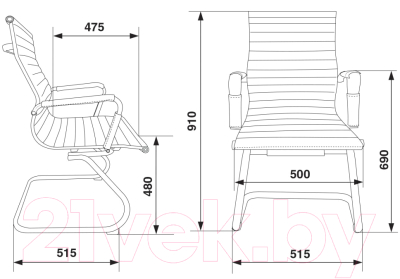 Стул офисный Бюрократ CH-883-LOW-V