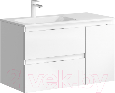 Тумба с умывальником Aqwella Malaga 90 L / ACC0109LW - фото