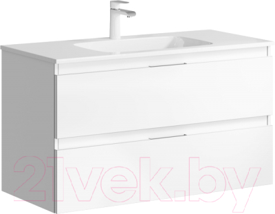 Тумба с умывальником Aqwella Malaga 100 / ACC0110W - фото