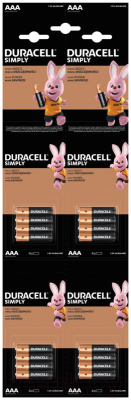 Комплект батареек Duracell Alkaine LR03 AAA - фото