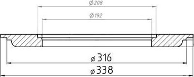 Плита для печи Везувий Промежуточная ф340