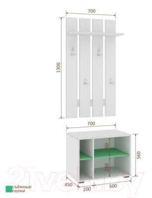 Секция в прихожую Кортекс-мебель Лара СП3 (венге)