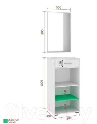 Секция в прихожую Кортекс-мебель Лара СП4 (дуб сонома)