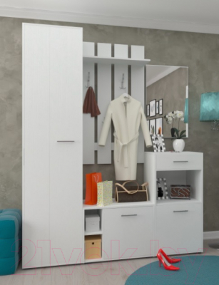 Тумба в прихожую Кортекс-мебель Лара ТП2 (белый)