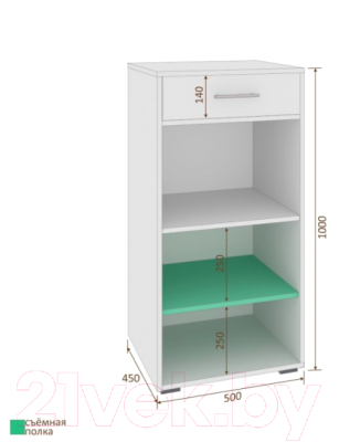 Тумба в прихожую Кортекс-мебель Лара ТП2 (дуб сонома)