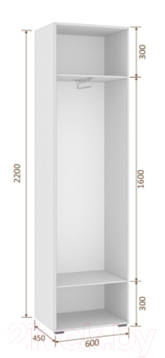 Шкаф Кортекс-мебель Лара ШП2-45 (белый)