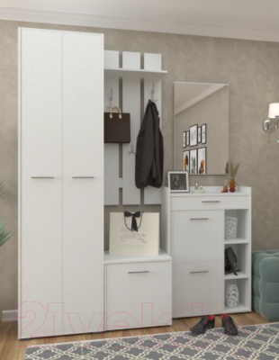 Шкаф Кортекс-мебель Лара ШП2-45 (белый)