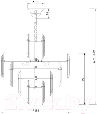 Люстра Maytoni Flare DIA200PL-06G