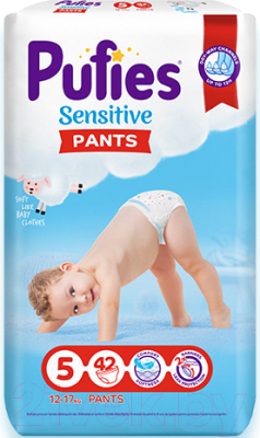 Подгузники-трусики детские Pufies Sensitive Junior 12-17кг - фото