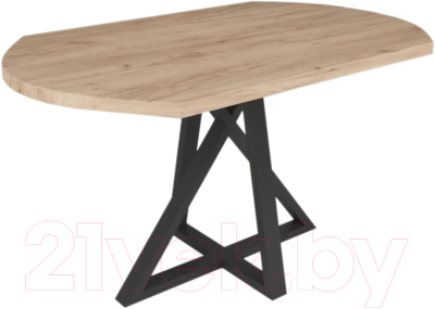 Обеденный стол Дабер 017 / С17.13.2.2 (опора металл черный/дуб крафт золото) - фото