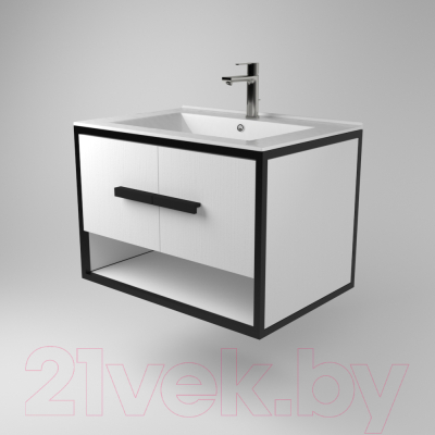 Тумба под умывальник Дабер 009 / Т9.7.2.5 (черный/белый)