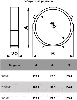 Держатель воздуховода ERA 16ДКП
