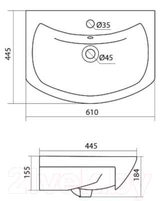 Тумба с умывальником Акватон Бекка (1A1966K1BAC20)