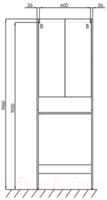 Шкаф для ванной Акватон Лондри (1A260503LH010)