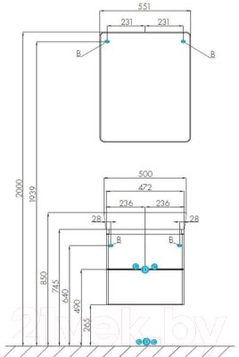 Тумба с умывальником Акватон Скай (1A2380K1SY010)