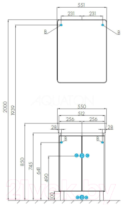 Тумба с умывальником Акватон Скай (1A2381K1SY010)