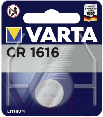 Батарейка Varta Electronics CR1616 BL1 Lithium 3V 6616 1/10/100 / 6616101401 - фото