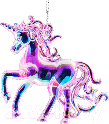 Елочная игрушка Erich Krause Decor Единорог розовый перламутр / 50691 - фото