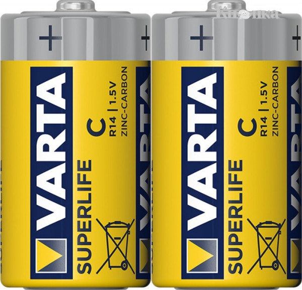 Комплект батареек Varta Superlife Baby 2C R14P 02014101302 - фото
