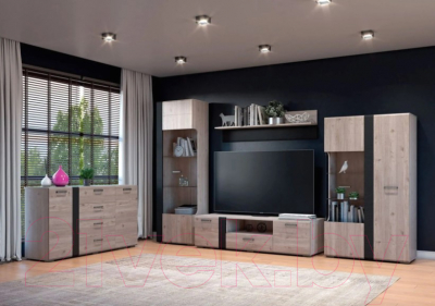 Тумба Bravo Мебель Бриз (дуб нельсон/смоки софт/дуб ниагара)