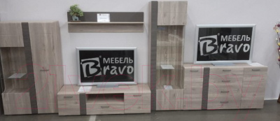 Тумба Bravo Мебель Бриз (дуб нельсон/смоки софт/дуб ниагара)