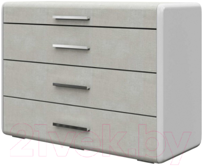 Комод Bravo Мебель Вива 4 ящ (белый глянец/платина/белый) - фото