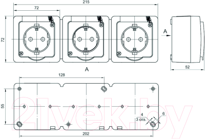 Розетка IEK Гермес Plus ERMP32-K03-16-54-EC