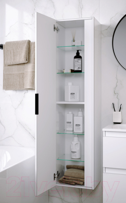 Шкаф-пенал для ванной Aqwella ACC0535W