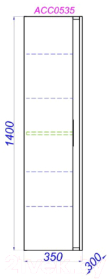 Шкаф-пенал для ванной Aqwella ACC0535W